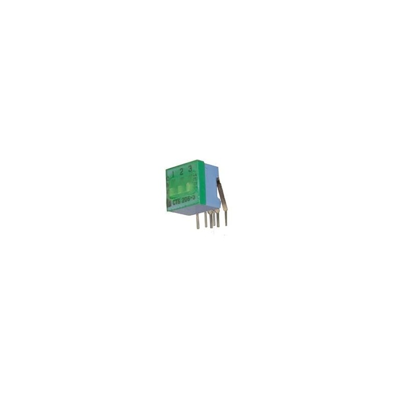 10 pcs : 206-3RAST - DIP Switches/SIP Switches SPST Right Angle 3 switch sections
