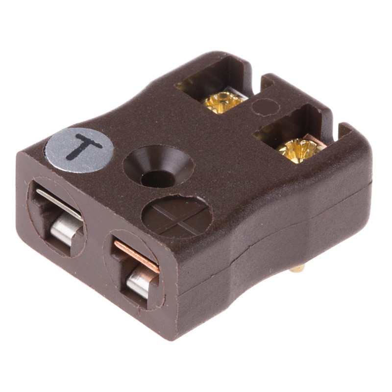 1 pcs - RS PRO PCB Mounting Thermocouple Connector for Use with Type T Thermocouple, Miniature Size, IEC Standard