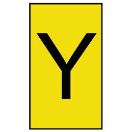 1 Bag of 500 - HellermannTyton Ovalgrip Slide On Cable Markers, Black on Yellow, Pre-printed 'Y', 2.5 - 6mm Cable