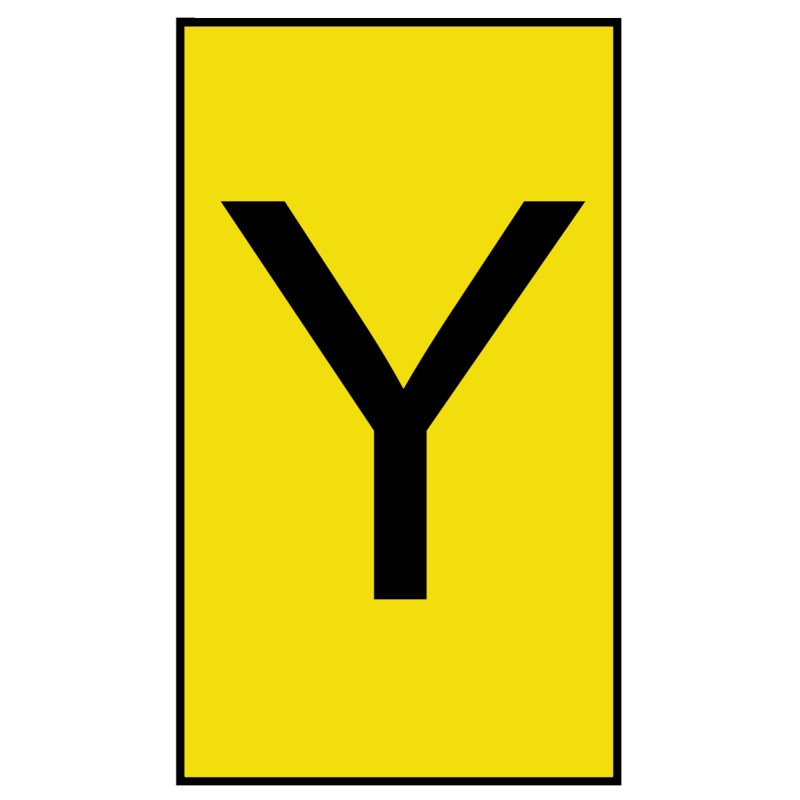 1 Bag of 500 - HellermannTyton Ovalgrip Slide On Cable Markers, Black on Yellow, Pre-printed 'Y', 2.5 - 6mm Cable