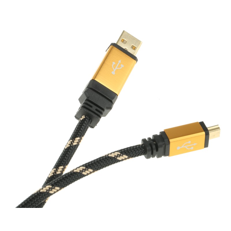 1 pcs - Roline USB 2.0 Cable, Male USB A to Male Mini USB B Cable, 1.8m