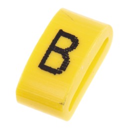 1 Bag of 500 - HellermannTyton Ovalgrip Slide On Cable Markers, Black on Yellow, Pre-printed 'B', 2.5 - 6mm Cable
