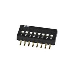 10 pcs : DS05-127-2-08BK-SMT-TR - DIP Switches/SIP Switches DIP Switch, SPST, 1.27 pitch, flat actuator, SMT, Tape and reel, 8 p