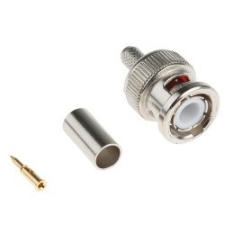1 pcs - RS PRO, Plug Cable Mount BNC Connector, 50Ω, Crimp Termination, Straight Body