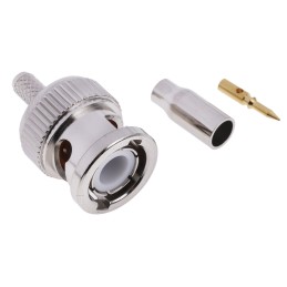 1 pcs - RS PRO, Plug Cable Mount BNC Connector, 50Ω, Crimp Termination, Straight Body