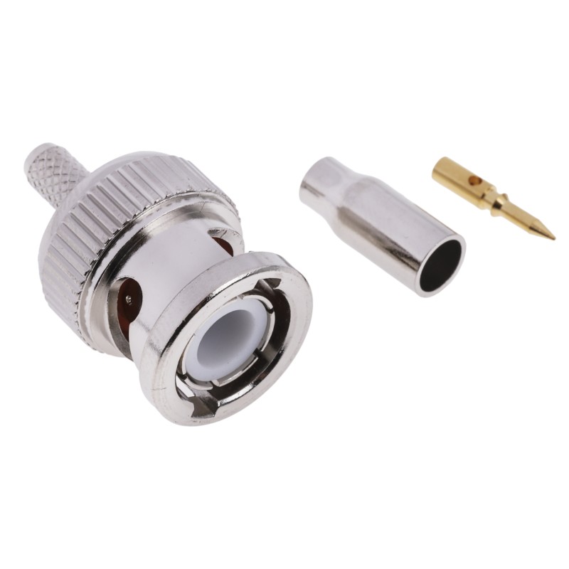 1 pcs - RS PRO, Plug Cable Mount BNC Connector, 50Ω, Crimp Termination, Straight Body
