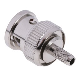 1 pcs - RS PRO, Plug Cable Mount BNC Connector, 50Ω, Crimp Termination, Straight Body