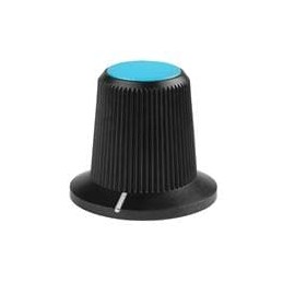 10 pcs : AT4104G - Knobs & Dials LG CAP BLK/BLUE TIP