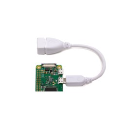 1 pcs - Raspberry Pi 8 cm Micro USB Male to USB A Female cable in White