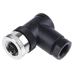 1 pcs - TE Connectivity Circular Connector, 4 Contacts, Cable Mount, M12 Connector, Socket, Female, IP67, T411 Series