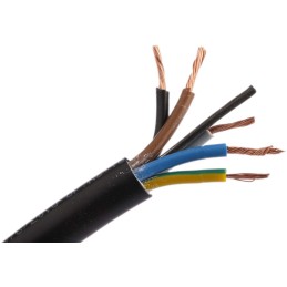 1 Reel of 100 M - RS PRO 5 Core Power Cable, 0.75 mm², 100m, Black PVC Sheath, 3185Y, 6 A, 300 V, 500 V