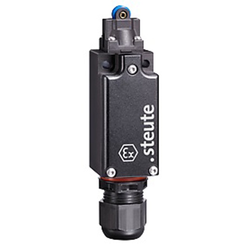 1 pcs - Steute Ex 97 Series Roller Plunger Limit Switch, NO/NC, IP66, IP67, IP69, DPST, Thermoplastic Housing, 500V ac Max, 4A