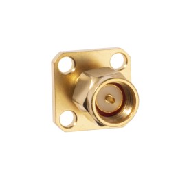 1 pcs - RS PRO Female, Male Flange Mount SMA Connector, 50Ω, Solder Termination, Straight Body
