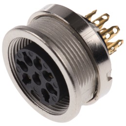 1 pcs - Lumberg, KFV 8 Pole M16 Din Socket, DIN EN 60529, 5A, 60 V ac IP40, Female, Panel Mount