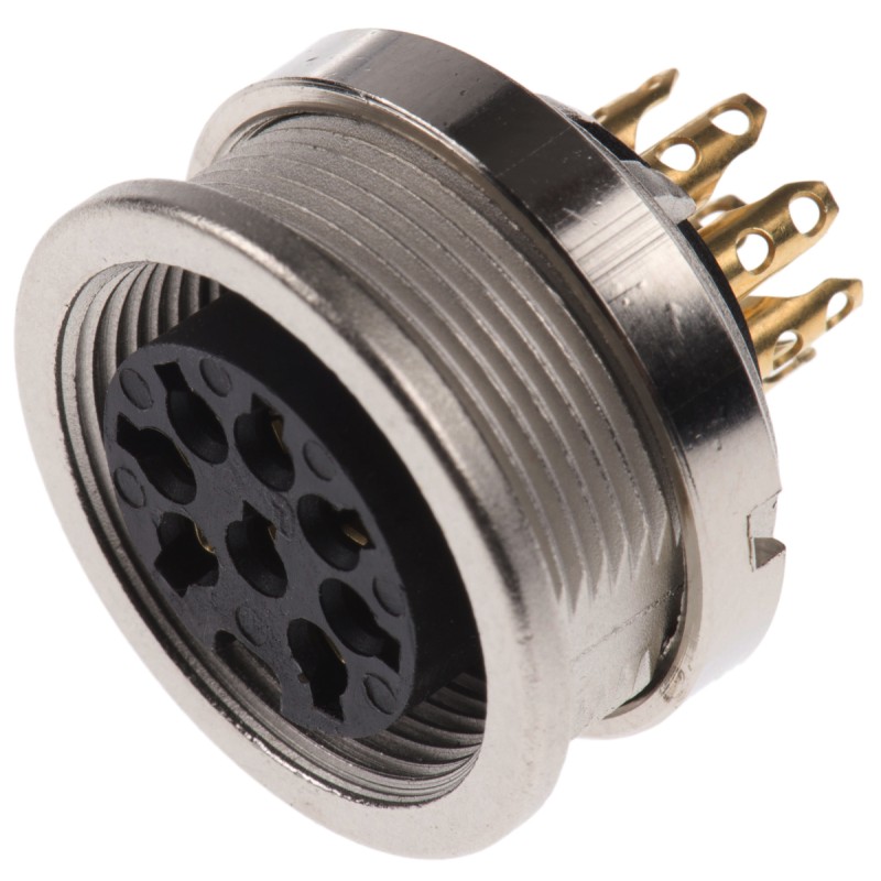 1 pcs - Lumberg, KFV 8 Pole M16 Din Socket, DIN EN 60529, 5A, 60 V ac IP40, Female, Panel Mount