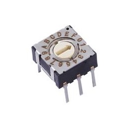 10 pcs : 220ADA16 - Coded Rotary Switches 16 pos thru hole Flush arrow rotor