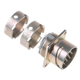 1 pcs - Souriau Circular Connector, 12 Contacts, Panel Mount, Socket, Male, IP65, 840 Series