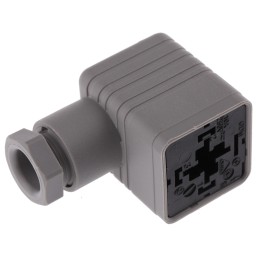 1 pcs - Hirschmann GDM 2P+E DIN 43650 A, Female Solenoid Valve Connector, No, 250 V Voltage