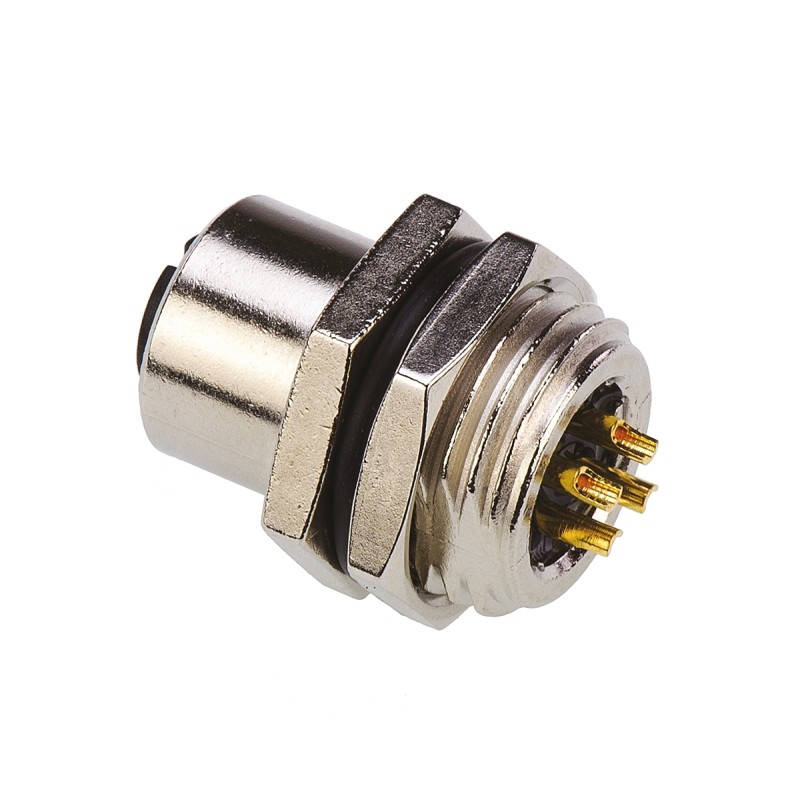 1 pcs - TE Connectivity Circular Connector, 4 Contacts, Panel Mount, M12 Connector, Socket, Female, IP67, M12 Series