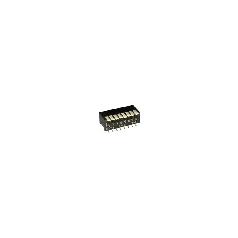 10 pcs : 193-8MS - DIP Switches/SIP Switches DIP switches/SIP switches, SPST, PIANO, 8 POS, SMD, TUBE, OFF