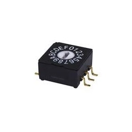 10 pcs : RDS-10S-1045-SMT - Coded Rotary Switches Rotary DIP switch, 10 x 10 x 4.5 mm, 10 position, black, SMT