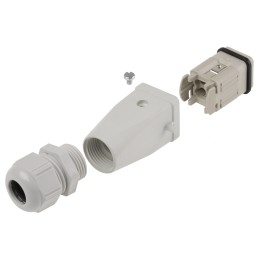 1 pcs - Epic Contact H-A Heavy Duty Power Connector Hood, 3 Contacts, M20 Thread