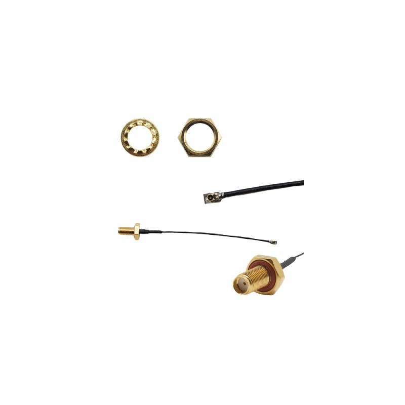 1 pcs - Siretta Male MHF4 to SMA Coaxial Cable, IP67 Coaxial, Terminated