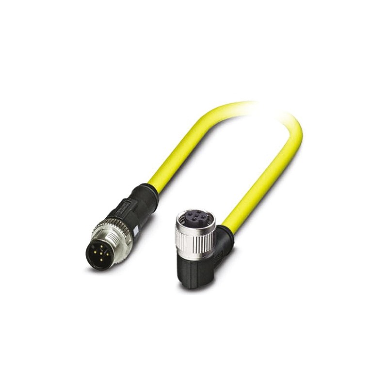 1 pcs - Phoenix Contact Right Angle Female 5 way M12 to Straight Male 5 way M12 Sensor Actuator Cable, 500mm