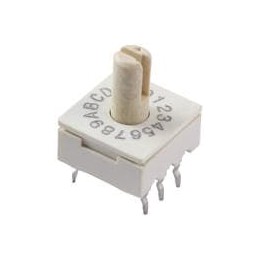 10 pcs : 221ADC16 - Coded Rotary Switches 16 Pos. Thru Hole Shaft 6.86mm Ht.