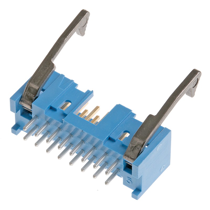 1 pcs - TE Connectivity AMP-LATCH Series Straight Through Hole PCB Header, 16 Contact(s), 2.54mm Pitch, 2 Row(s), Shrouded
