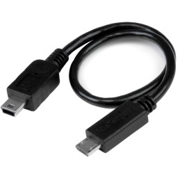 1 pcs - StarTech.com USB 2.0 Cable, Male Micro USB B to Male Mini USB B Cable, 200mm