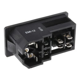 1 pcs - RS PRO C14 Snap-In IEC Connector Male, 6A, 250 V, Fuse Size 5 x 20mm