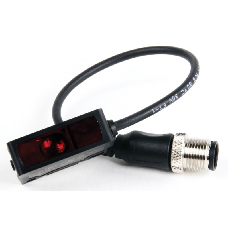 1 pcs - Allen Bradley Contrast Sensors 2 m, Red LED IO-Link, NPN (Sink), PNP (Source), 30 mA, 10 - 30 V dc, IP67, IP69K