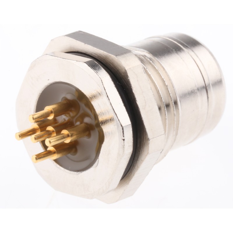 1 pcs - Brad from Molex Circular Connector, 5 Contacts, PCB Mount, M12 Connector, Socket, Female, IP69K, Ultra-Lock Series