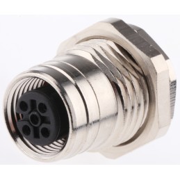 1 pcs - Brad from Molex Circular Connector, 5 Contacts, PCB Mount, M12 Connector, Socket, Female, IP69K, Ultra-Lock Series