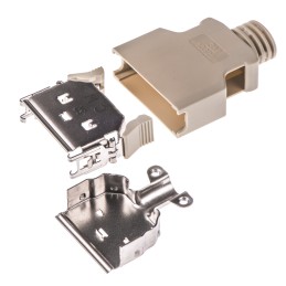 1 pcs - 3M 103 Series ABS D Sub Backshell, 26 Way, Strain Relief