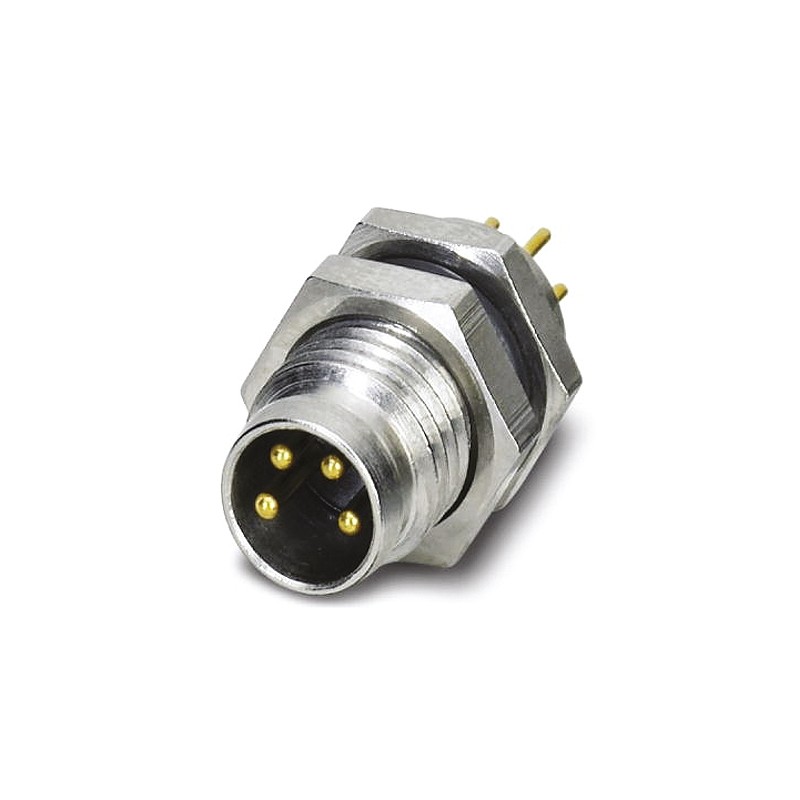 1 pcs - Phoenix Contact Circular Connector, 4 Contacts, Bulkhead Mount, M8 Connector, Socket, Male, IP67, SACC Series