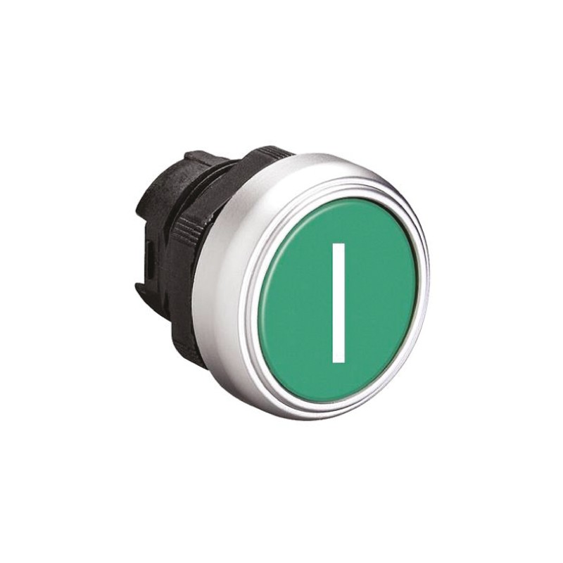 1 pcs - Lovato Platinum Series Green Spring Return Push Button Head, 22mm Cutout, IP66, IP67, IP69K