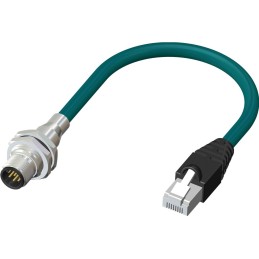 1 pcs - RS PRO Cat6 Straight Male M12 to Male RJ45 Ethernet Cable, 500mm