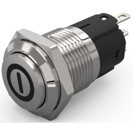 1 pcs - EAO 82 Series Push Button Switch, Latching, Panel Mount, 16mm Cutout, SPDT, 240V, IP65, IP67