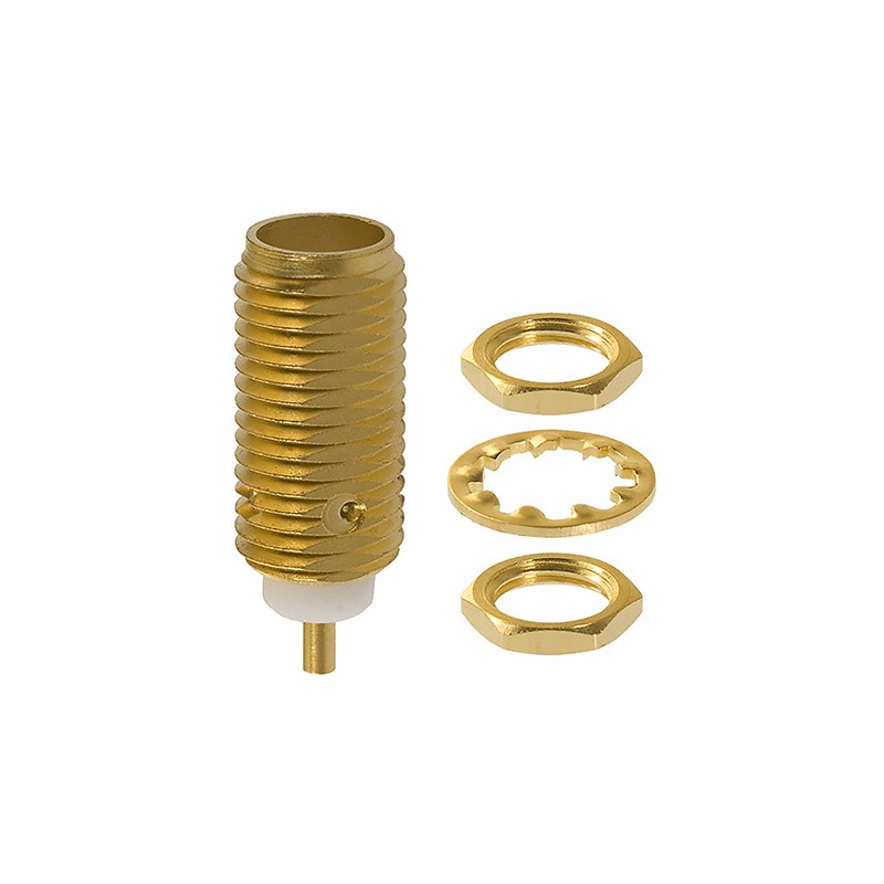 1 pcs - Cinch Connectors SMA Series, jack Panel Mount SMA Connector, 50Ω, Solder Termination, Straight Body