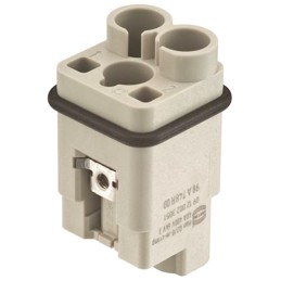 1 pcs - HARTING Heavy Duty Power Connector Insert, 40A, Male, HAN Q Series, 2 Contacts