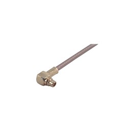 1 pcs - Huber+Suhner 16_MMCX-50-1-1/111_OH Series, Plug Cable Mount MMCX Connector, Crimp Termination, Right Angle Body