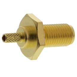 1 pcs - Telegartner, jack Panel Mount SMA Connector, 50Ω, Crimp Termination, Straight Body
