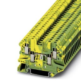 1 pcs - Phoenix Contact UT 2.5 Clipline Series Green, Yellow Feed Through Terminal Block, 2.5mm², Single-Level, Screw
