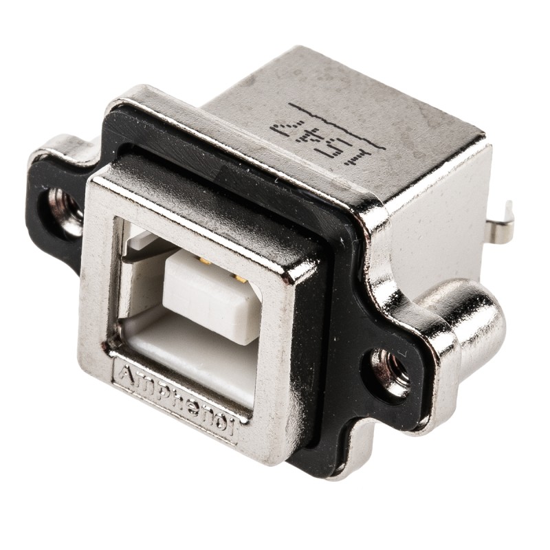 1 pcs - Amphenol ICC Straight, Through Hole, Socket Type B USB Connector