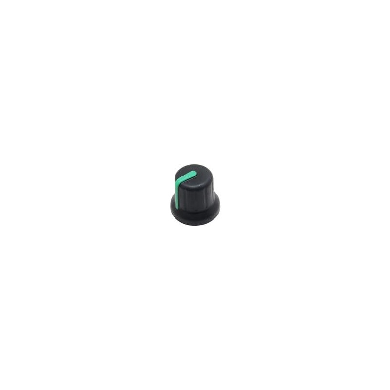 10 pcs : 450-BA460 - Knobs & Dials BLK/GRN 16mm T18