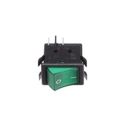 10 pcs : WRG32F2FBGLN - Rocker Switches DPST ON-OFF GRN 16A ILLUMINATED 'O -'