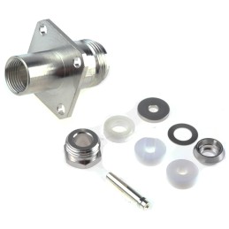 1 pcs - Telegartner, jack Panel Mount N Connector, 50Ω, Clamp Termination, Straight Body