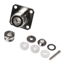 1 pcs - Telegartner, jack Panel Mount N Connector, 50Ω, Clamp Termination, Straight Body